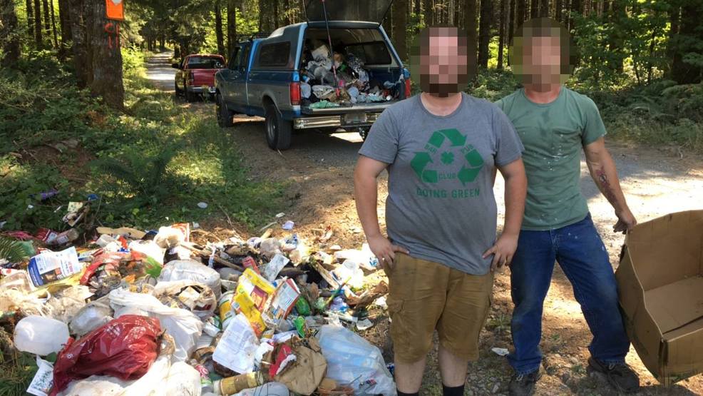 Man wearing 'Going Green' recycling shirt cited for illegally dumping
