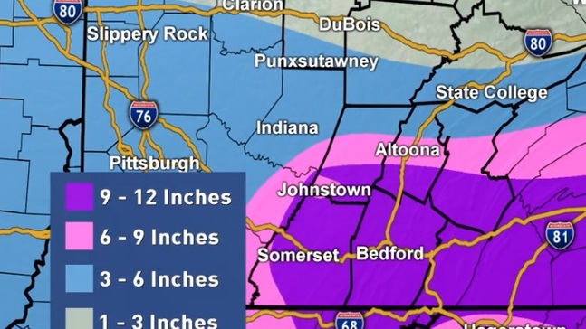 Latest forecast for 1st day of Spring's winter storm