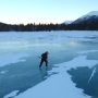 VIDEO: Ice-skater propels himself across lake using chainsaw