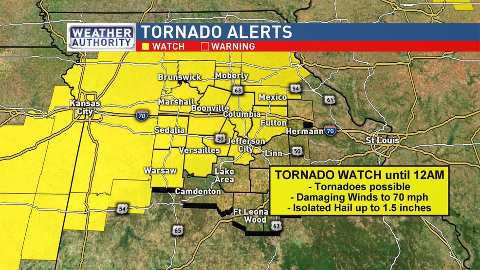 Tornado Watch issued for much of midMissouri through Friday night KRCG