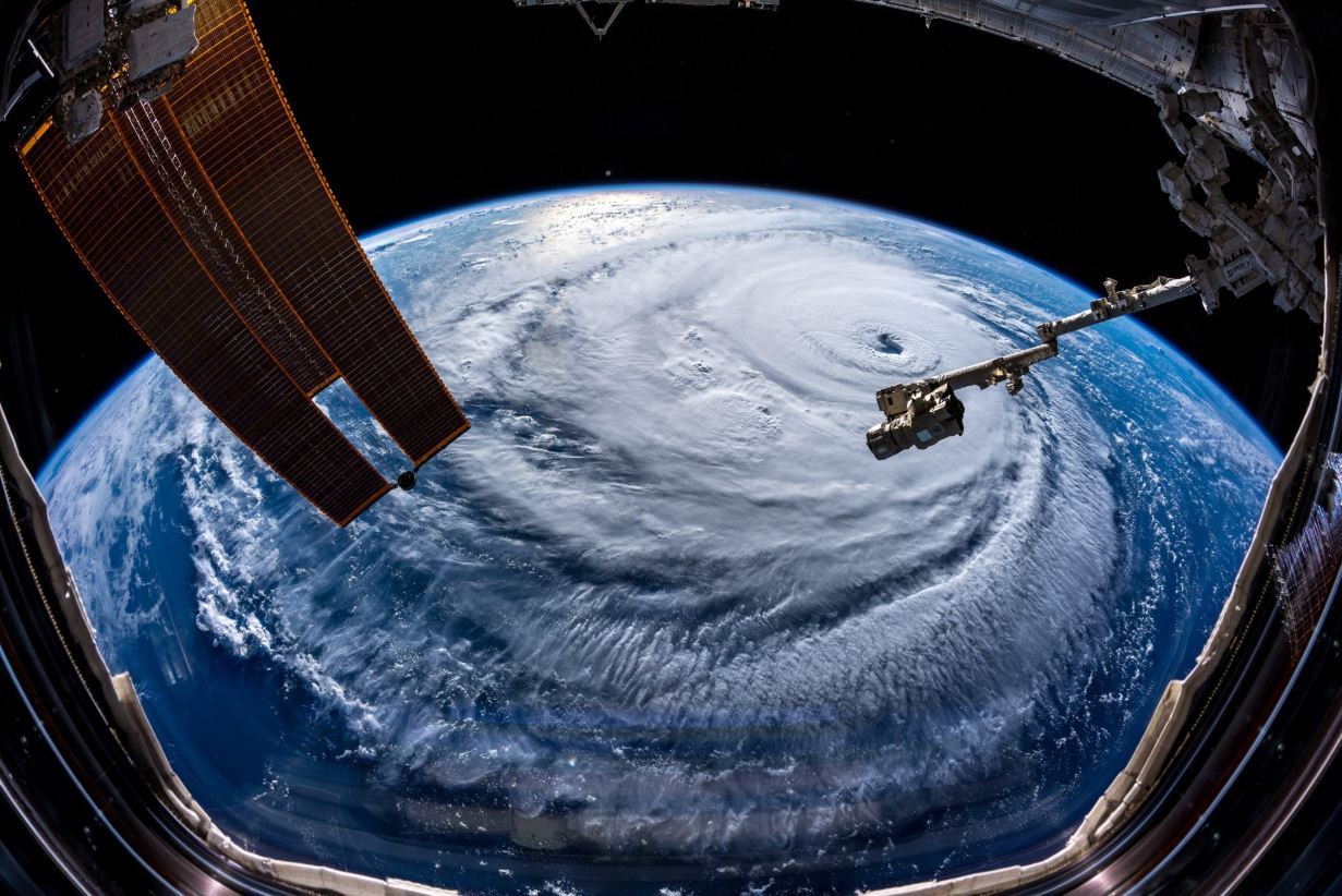 astronauts stare down into eye of massive hurricane florence